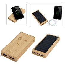 Bamboo 10, 000 mAh Solar / Wireless Powerbank