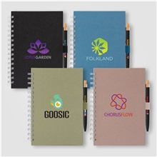 Terra Recycled Milk Carton Hard Cover Spiral A5 Notebook Reborn Pen Set