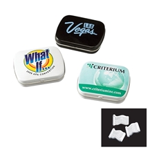 Domed Tin with American Flag Shaped Mints
