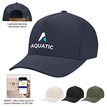 AWARE(TM) Recycled Cotton Cap with Leatherette Backstrap