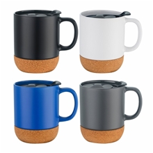 12 oz Cork Bottom Ceramic Mug