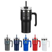 Outback 20 oz Stainless Steel / Polypropylene Mug with Lid and Straw