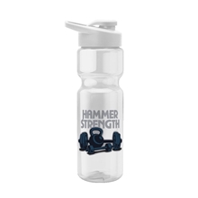 Tandem 28 oz Recycled Transparent Bike Bottle w Drink - thru Lid