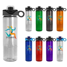 The Wave - 24 oz Tritan Bottle with Drink - thru Snap On Silicone Loop Handle Lid and Digital imprint
