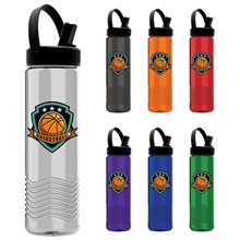 The Wave - 24 oz Tritan Bottle with Flip Straw Swivel Handle Lid and Digital imprint