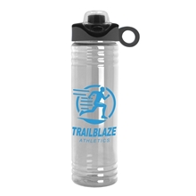 24 oz Slim Fit Water Bottles with Drink Thru Snap On Silicone Loop Handle Lid