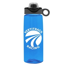 The Flair - 26 oz Transparent Tritan Bottle withDrink - Thru Snap On Silicone Loop Handle Lid