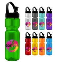 Champion - 28 oz Transparent Bottle with Flip Straw Swivel Handle Lid and Digital Imprint
