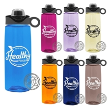The Flair - 26 oz Transparent Tritan Bottle WithDrink - Thru Snap On Silicone Loop Handle Lid With Whisk Ball