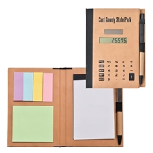 Recycled Cardboard Notebook w / Calculator and Sticky Tabs
