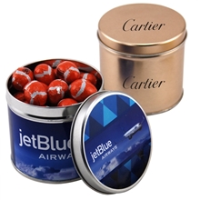 Round Tin with Chocolate Footballs