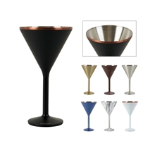 Snowfox(R) 8 oz Double Wall Steel Stemmed Martini Glass