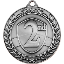 Stock Small Academic Sports Laurel Medals 2nd Place
