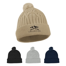Courtney Cable Knit rPET Pom Beanie