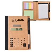Mini Eco - Friendly Paper Based Padfolio with Calculator Pen