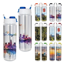 Lumina Full Color 24 oz. Bottle with Pop Up Lid