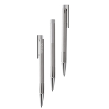 Logo Brushed Stainless Steel Ballpoint Pen