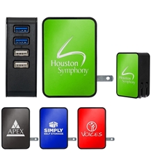 UL 4 Port Vivid USB Folding Wall Charger