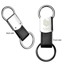 Clip - on Metal Leatherette Key Tag
