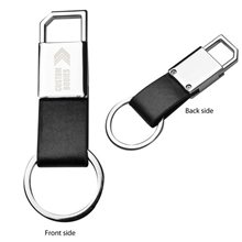 Clip - on Metal Leatherette Key Tag