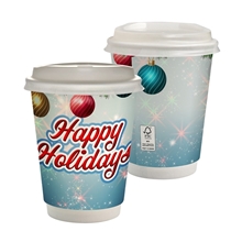 12 oz. Holiday Full Color Paper Cup with Lid