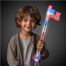 Light Up Jumbo Flag Wand w / Prism Ball