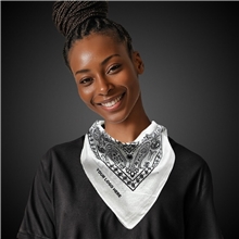 White 22 x 22 Cotton Paisley Bandanas