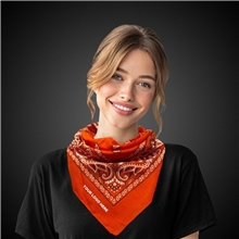 Orange 22 x 22 Cotton Paisley Bandanas