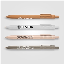 Vale Recycled Plastic Diamond Textured Metallic Pen - Black Dokumental Ink