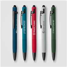 Saga Recycled Aluminum Bolt Action Stylus Pen - Black Dokumental Ink