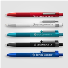 Lisbon Recycled Aluminum Monochrome Fidget Stylus Pen - Black Dokumental Ink