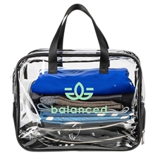 Gem Clear PVC Zippered Bag with Easy - Access Shoe Compartment