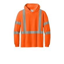 CornerStone(R) ANSI 107 Cls 3 L / S Segmntd Tape Hooded Tee
