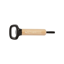 Bamboo Bottle Opener with Silicone Strap