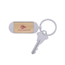 Bamboo Metal Oval Keychain