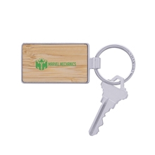 Bamboo Metal Rectangle Keychain