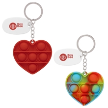 Push Pop Bubble Heart Fidget Sensory Keychain