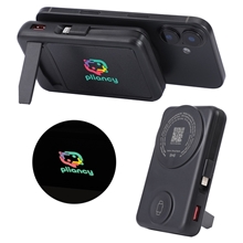 Imperial 10000mAh Light - Up Power Bank with Magnetic Wireless Charger, Watch Charger, Stand Cable