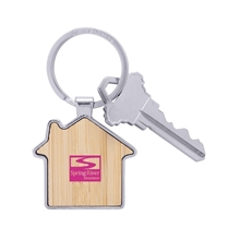 Bamboo Metal House Keychain