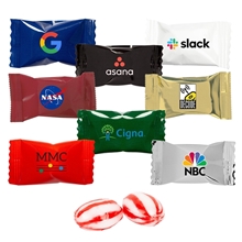 4 Color Process Wrapped Red Striped Peppermint Mega Mints