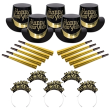 Tiffany Black Gold new Years Party Kit For 10