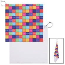 300 gsm Recycled rPET Golf Towel w / Full Color Dye Sublimation