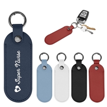 Bates Leatherette Key Tag With Carabiner