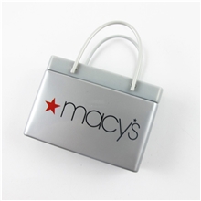 Silver Shopping Bag Tin