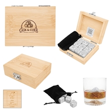 Whiskey Stone Ice Cubes In FSC(R) Bamboo Box