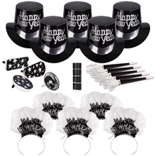 Grand Silver New Years Eve Party Kit for 50 People
