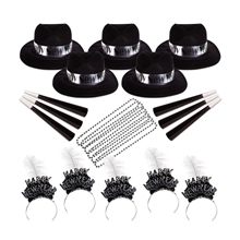 Silver Midnight New Years Eve Party Kit for 50 People