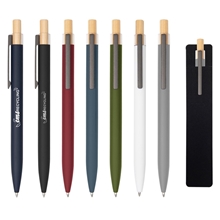 Recycled Aluminum Pen With Bamboo Plunger