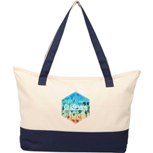 Color Accent 12 oz Recycled Cotton Zippered Tote