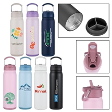 24 oz PopSip Vacuum Insulated Water Bottle w /2- in -1 Sipper Straw Lid